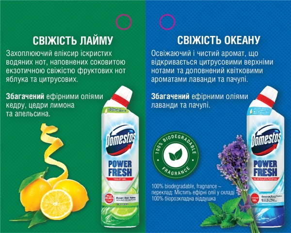 Средство для унитаза Domestos Aroma Power Свежесть океана 0,7 л 69990763