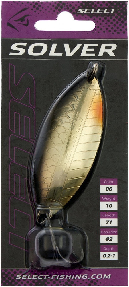 Блесна Select 10 г Solver 71 мм золотой