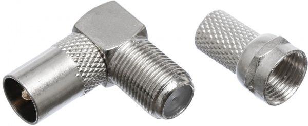 Штекер антенний EMT TV-гніздо F кутовий + F-роз’єм