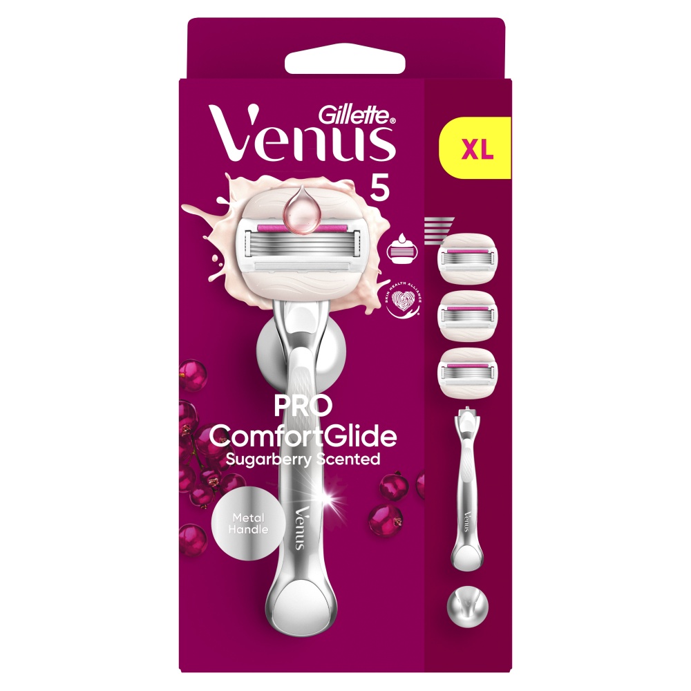 Станок для гоління Gillette Venus Pro ComfortGlide Sugarberry з 3 змінними картриджами