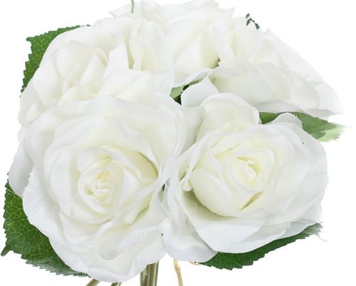 Растение искусственное Букет роз 30 см белый 5