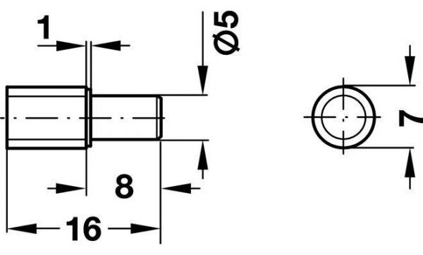 Тримач для полиць Hafele d5 мм 20 шт./уп. (для скла)