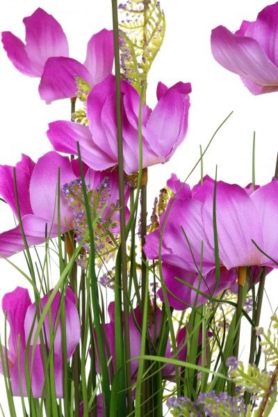 Цветочная композиция искусственная Хризантема фиолетовая 13 цветов 60 см