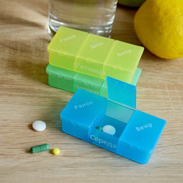 Таблетница MVM на 7 дней (утро-день-вечер) PC-01 GREEN