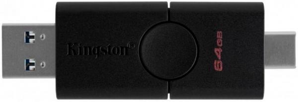 Флеш-пам'ять USB Kingston 64 ГБ USB 3.2 USB Type-C black (DTDE/64GB) 
