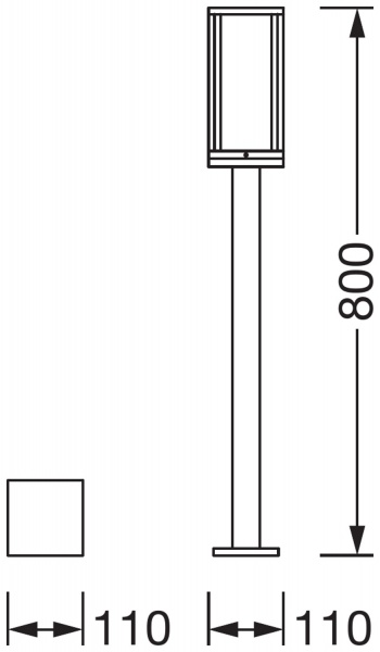 Столб Ledvance Endura Classic Frame 80 см Е27 IP44 темно-серый 