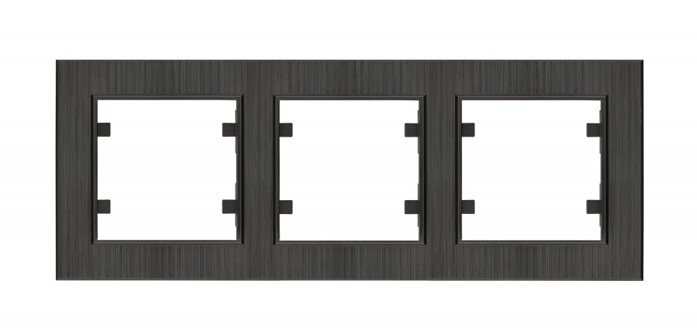 Рамка тримісна Makel Karea Line горизонтальна димчастий 86280703