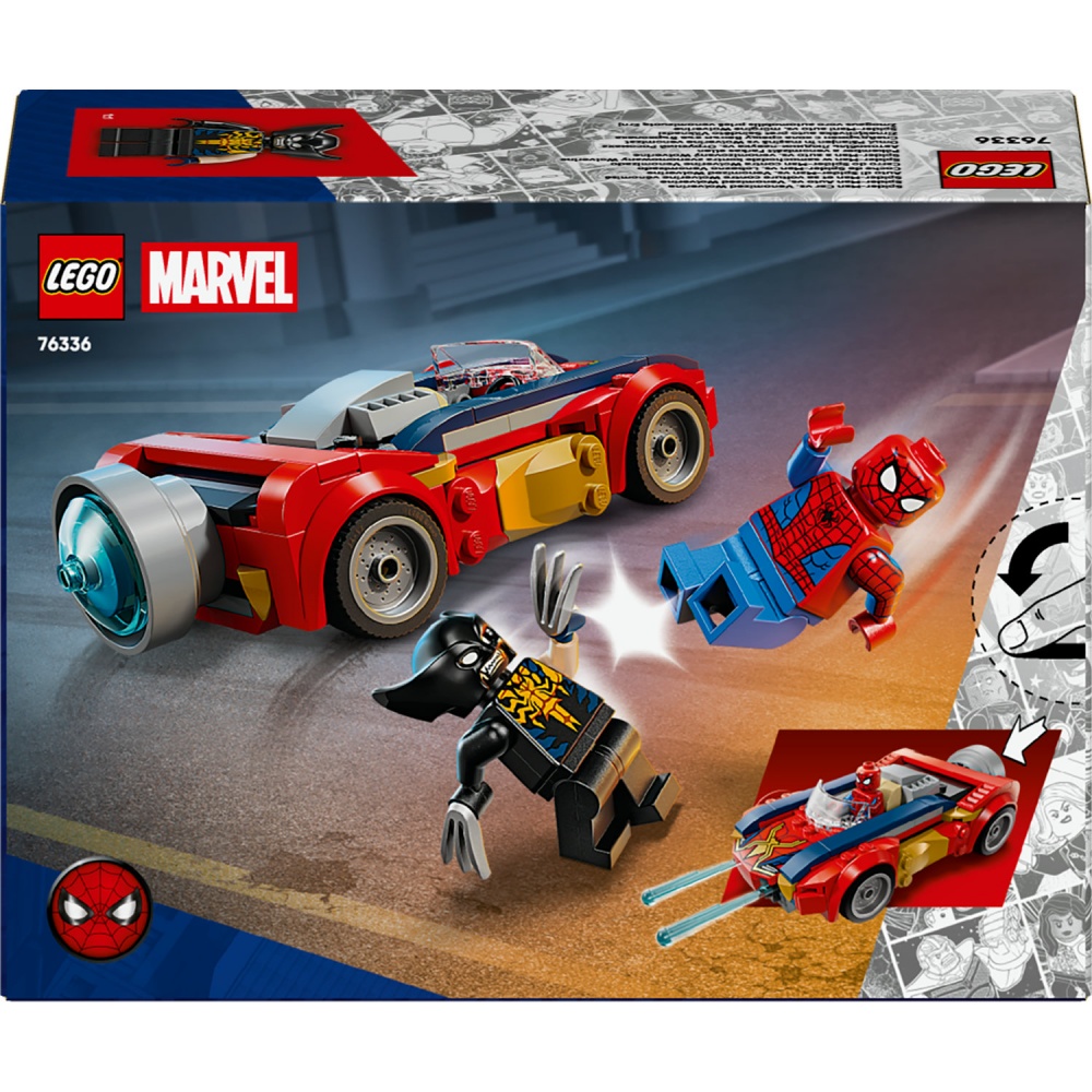Конструктор LEGO Super Heroes Marvel Автомобіль Людини-павука vs. Отруєний Росомаха 76336