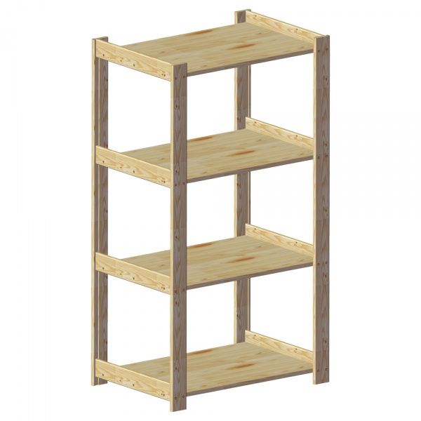 Стеллаж деревянный WoodMood Shieldes 4 полки 1144x640x420 мм сосна (STP 040465) 