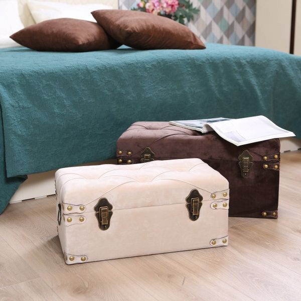 Скриня-пуф Art&Crafts Велюр 50х25х23 см айвори 