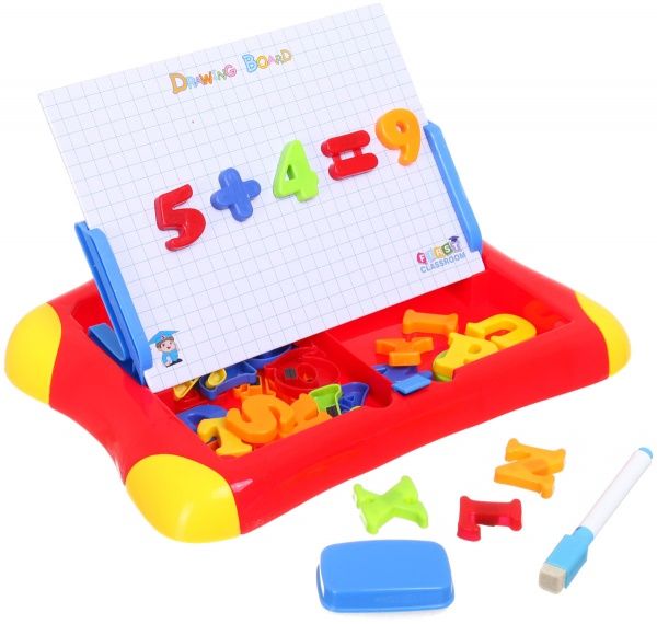 Доска магнитная ABC 2 с набором фигурок желто-красная HM1116A/rd