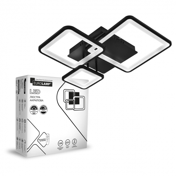 Люстра світлодіодна Eurolamp квадрат A44 білий LED-LS-110-A44(black) 