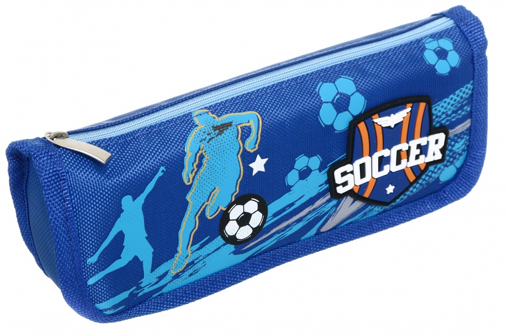 Пенал на блискавці YM8581 21x4.5x7 см Bourgeois синій із принтом