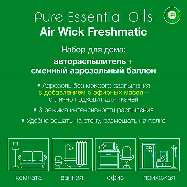 Автоматический освежитель воздуха Air Wick Pure С ароматом Апельсина и Грейпфрута 250 мл
