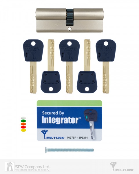 Цилиндр Mul-T-Lock INTEGRATOR 31x50 ключ-ключ 81 мм никель сатин