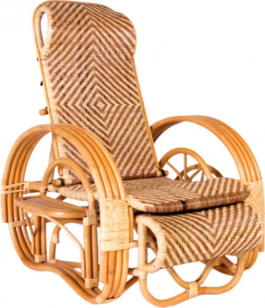 Крісло-шезлонг Одісей з натурального ротангу