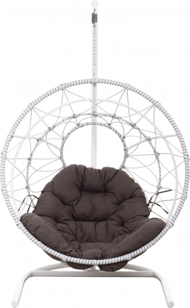 Кресло-кокон Сфера плетение орегон светло-серый