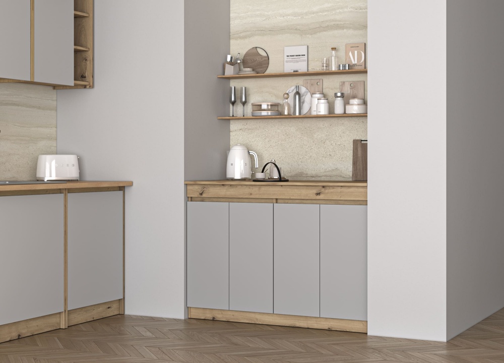 Буфет Грейд Адам 1200х852х600 мм дуб артизан/шиншилла серая