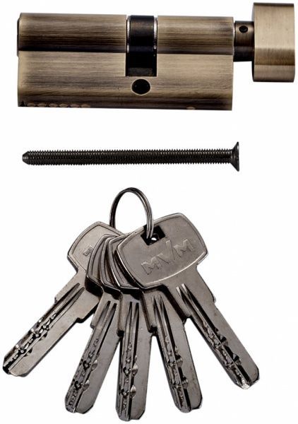 Цилиндр MVM Р6Р 40x30 ключ-вороток 70 мм старая бронза