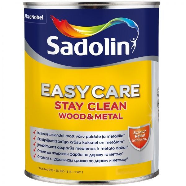Эмаль Sadolin EasyCare Wood&Metal BC база под тонировку мат 0,65л
