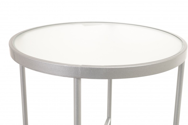 Стол журнальный Mira1 стекло/металл белый 420x460мм 