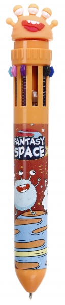 Ручка шариковая на 10 цветов инопланетянин 