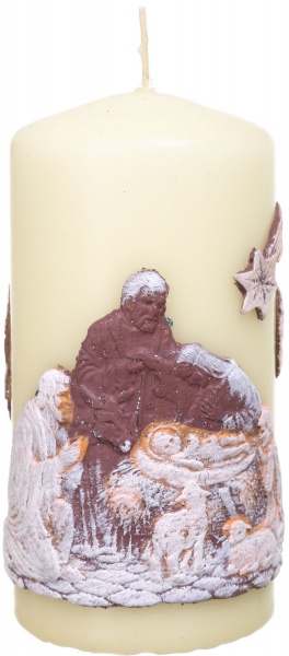 Свічка декоративна циліндр 70х130 мм Різдво №1 Pako-If