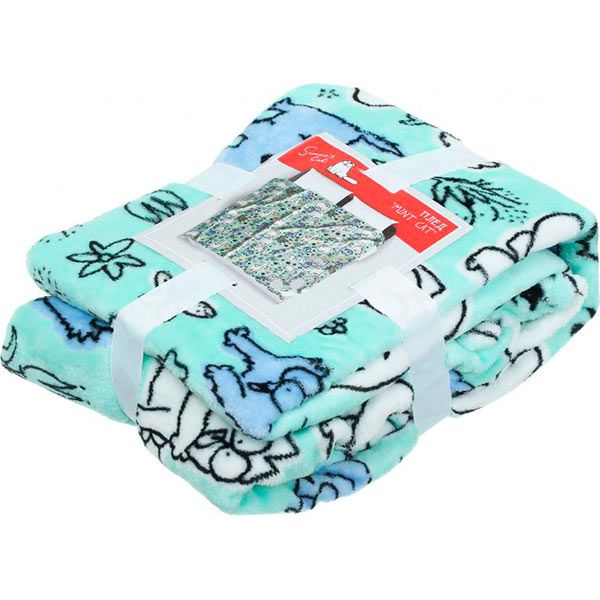 Плед фланель Simon's Mint Cat 160x200 см