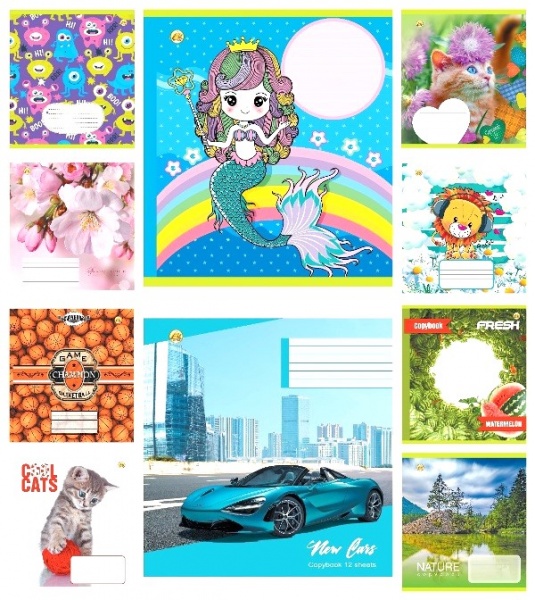 Тетрадь школьная 12 листов клетка