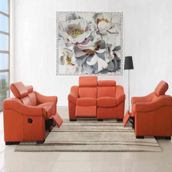 Репродукция Белые пионы 50x50 см Арт Фемелі 