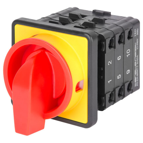 Перемикач пакетний E.NEXT LK63/3.323-ZК/45 щитовий з передньою панеллю (під пломбування) 3p 1-0-2 63А 8835-200