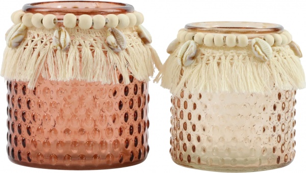 Набор ваз HOFF стеклянных Boho 2 шт 4272 терракотовый/бежевый 