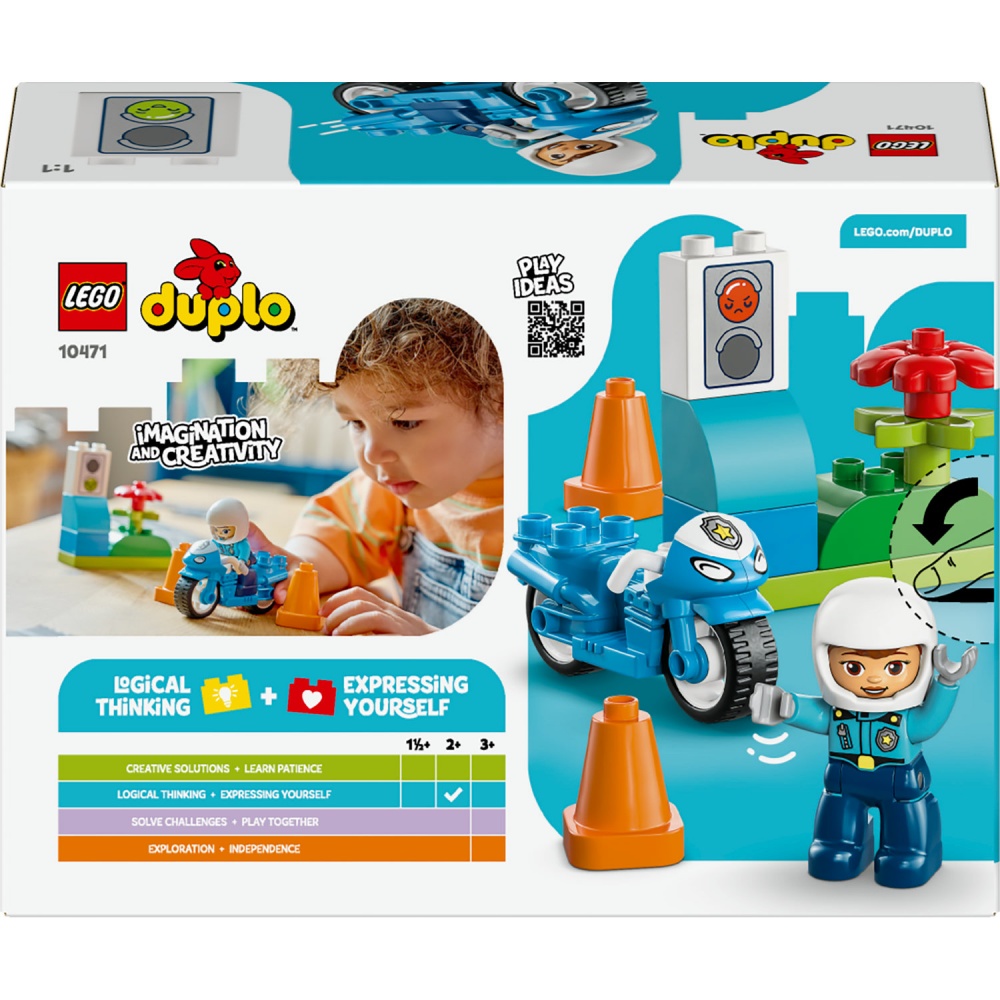 Конструктор LEGO DUPLO Синий полицейский мотоцикл 10471