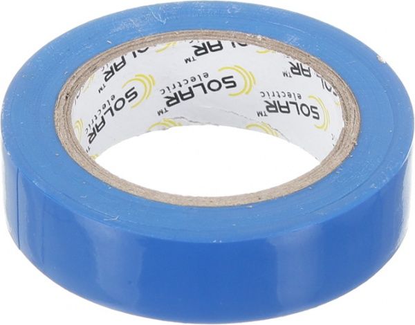 Изолента Solar ПВХ 0.15mm x 15mm 10 м синяя 0,15 мм 10 м синий