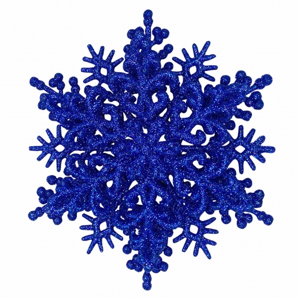 Ялинкова іграшка Снежинка Объемная Классика d 12 см синій