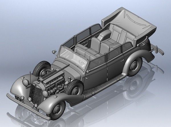 Сборная модель ICM автомобиль немецкого руководства времен второй мировой войны Typ 770K (W150) Tourenwagen (4823044402755) 1:35