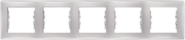 Рамка пятиместная Schneider Electric Sedna горизонтальная алюминий SDN5800960