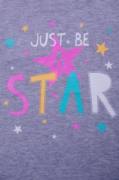 Футболка для дівчаток Luna Kids з принтом Star р.110 сірий меланж 