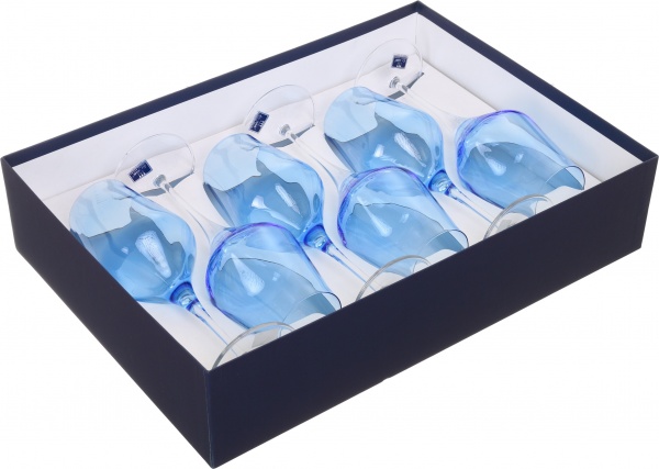 Набор бокалов для вина Contessa Colore Blue 450 мл 6 шт. Vema 