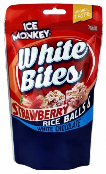 Печенье Ice Monkey Мини Байтс белый шоколад и клубника 120 г 