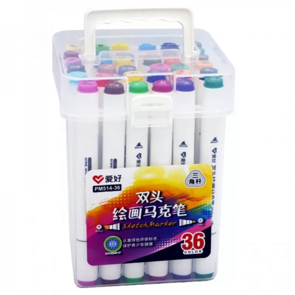 Набір двосторонніх скетч маркерів Аркуш 36 шт. мульті AH-PM514-36 