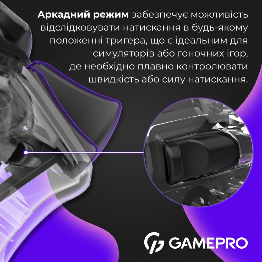 Геймпад беспроводной GamePro GPS13T BT 5.3/USB (PC/iOS/Android/PS3/PS4) RGB Transparent transparent