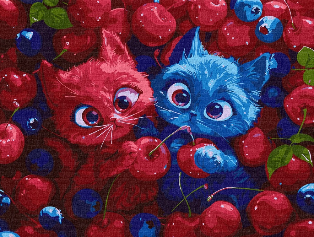 Картина по номерам Ягодные пушистики ©art_selena_ua Ideyka