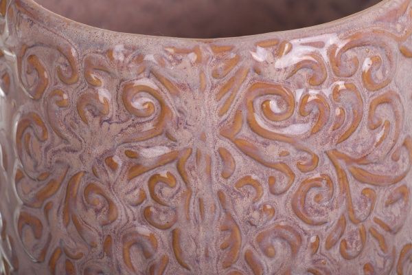 Кашпо керамічне Вензель круглий (8020-6-H32) рожевий 