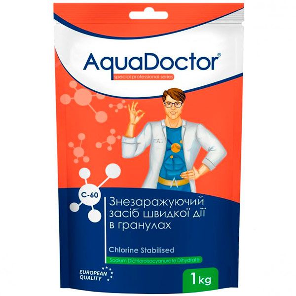 Дезинфицирующее средство Хлор в гранулах 1 кг C-60 AquaDoctor 