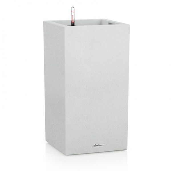 Кашпо пластиковое Lechuza Canto Stone 30 High (13607) квадратный 12 л кварцевый белый 