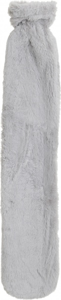 Подушка-грілка Гумова KM у чохлі зі штучного хутра 72x12 см сірий 