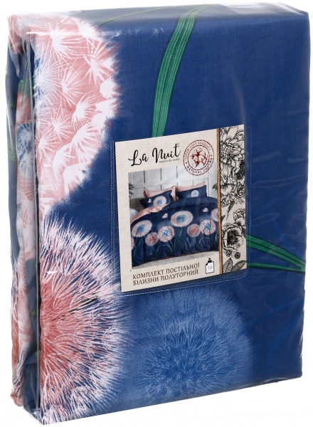 Комплект постельного белья Home Dandelions 1,5 темно-синий La Nuit 