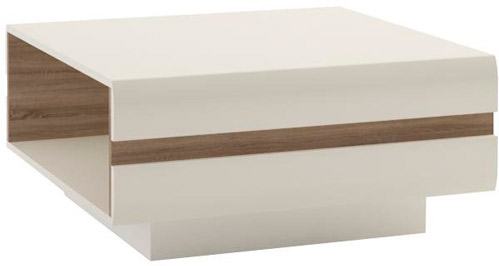 Стіл журнальний Linate 71 LTT-02 альпійський білий/трюфель 750x750x390мм Meble Wojcik 