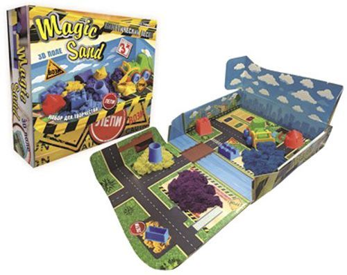 Набор для лепки Strateg Magic sand 0,450 + трактор